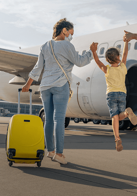 Flight planning dashboard showing routes and travel options.